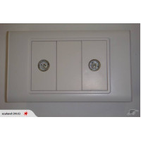 PAL 2 Socket Outlet Wallplate - TV